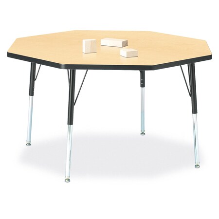 Jonti-Craft Berries Octagon Activity Table, 48 in. x 48 in., A-height, Maple/Black/Black 6428JCA011